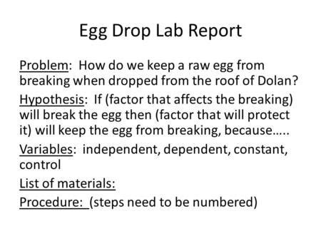 egg drop test hypothesis|egg drop hypothesis.